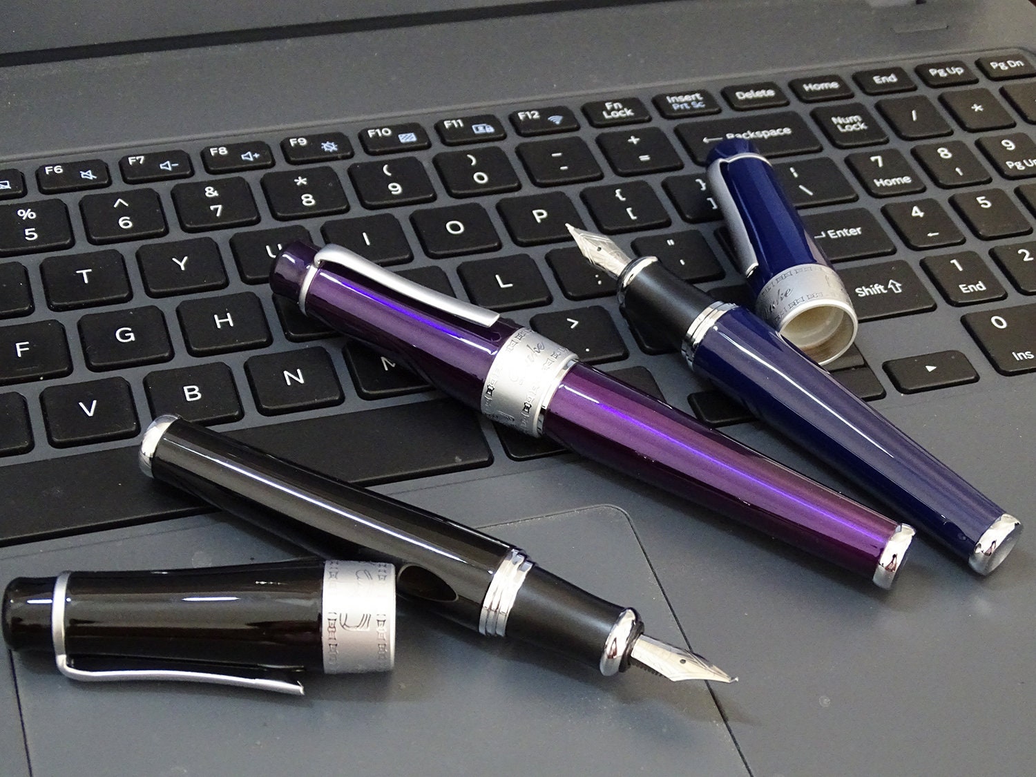 Duke Charlie Chaplin Commemoration Fountain Pen - Purple Bent Nib Fude Pen For Calligraphy & Drawing