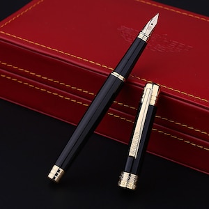 Hero 200C 14K Gold Füllfederhalter, feine Feder Gold geschnitzt Clip Vintage Geschenk Stift Box Set