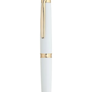 New Majohn A1 Fountain Pen, Brass Press Retractable Pen with Clip Office Ink Pen White