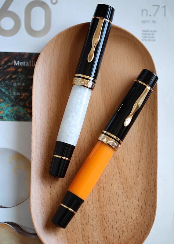 Majohn P139 Fountain Pen Big Piston Resin Pen, Size 6/8 EF/F/M Nib