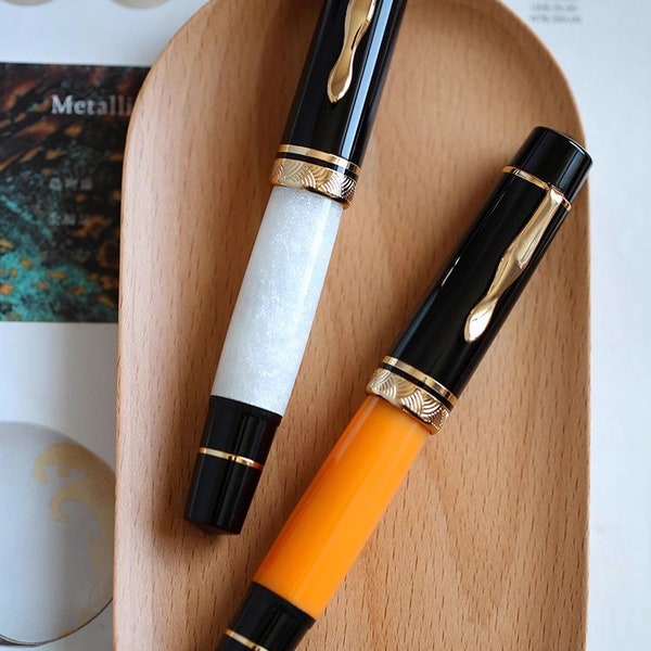 Majohn P139 Fountain Pen Big Piston Resin Pen, Size 6/8 EF/F/M Nib Writing Pen