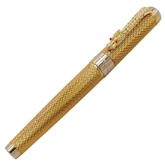 Jinhao 1200 Golden Dragon Fountain Pen, Ef/f/m/bent Nib Signature