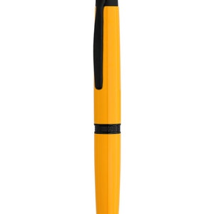 New Majohn A1 Fountain Pen, Brass Press Retractable Pen with Clip Office Ink Pen Yellow