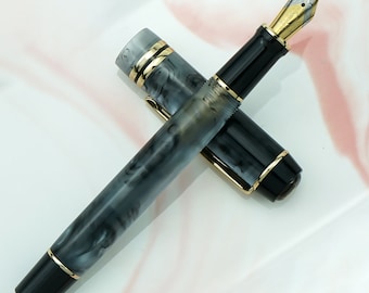 1PC Jinhao 100 Centennial Black Acrylic Fountain Pen F 0.5mm Nib Writing Gift #s