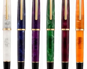 Hongdian N12 Piston Fountain Pen Resin Writing Pen, EF/F Nib Office Pen