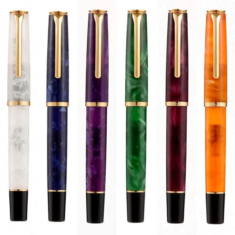 Hongdian N12 Piston Fountain Pen Resin Writing Pen, EF/F/M Nib