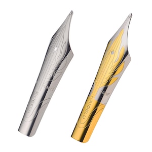 2 stuks Kaigelu oosterse kalligrafiepunt, lange mespunt middelgroot #6 voor Jinhao 450, 750, Wingsung 699, Majohn T1, C1 vulpen