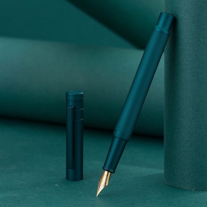 Gepersonaliseerde Hongdian 1851 Green Forest vulpen, extra fijn/fijn/M/ gebogen penpunt kantoorschrijfpen