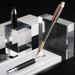 Hero 200E 14K Solid Gold Feder Füllfederhalter, Gold / Schwarz Trim Signature Pen mit Geschenk Etui Set