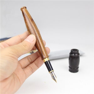 Handgemachter Hero Natur Rosenholz Schreibtisch Füller, High-End Kollektion Stift Business Geschenk Federtasche