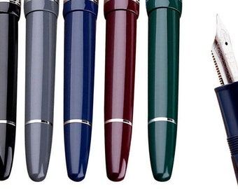 Majohn P136 Resin Piston Fountain Pen EF/F/M Calligraphy Pen, Smooth Writing Pen Gift