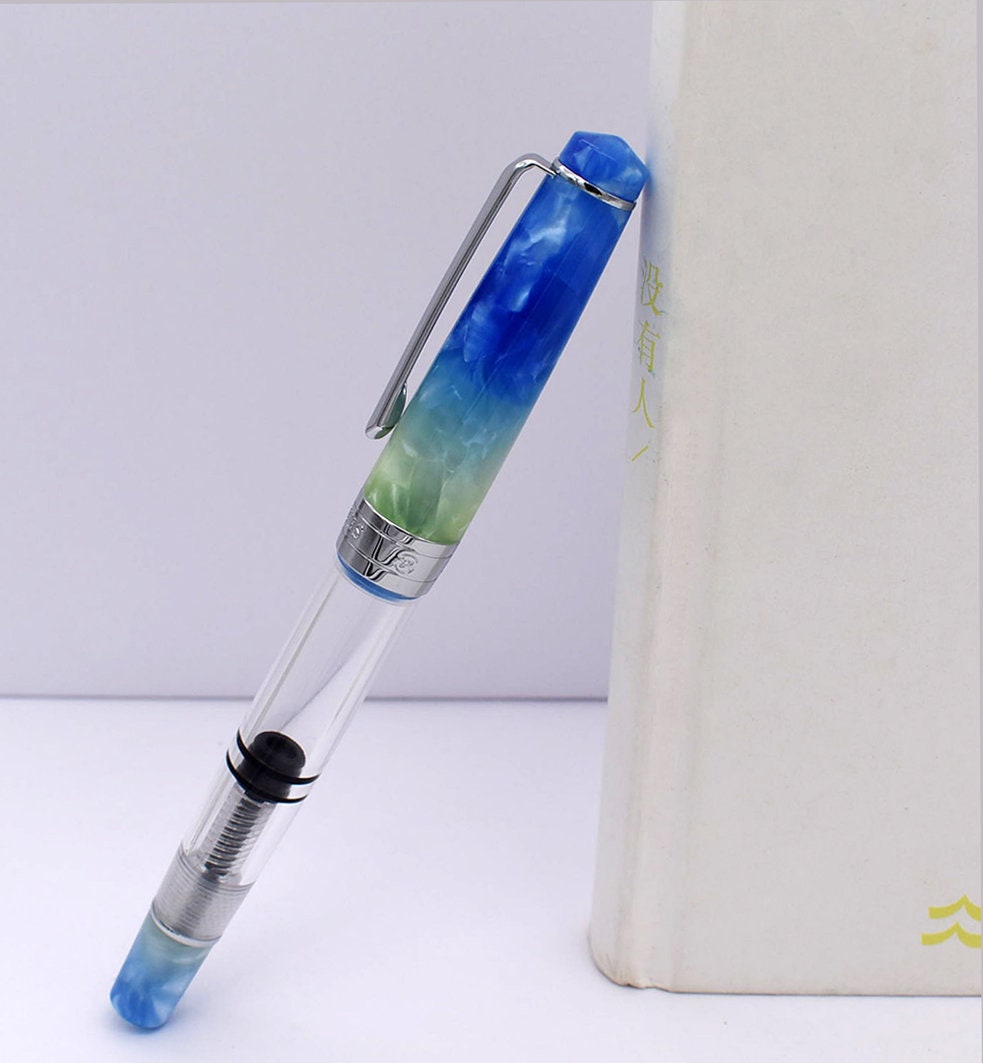 New Penbbs 267 Classic Long Tail Resin Fountain Pen Screw Fine Nib 0.5mm Writing