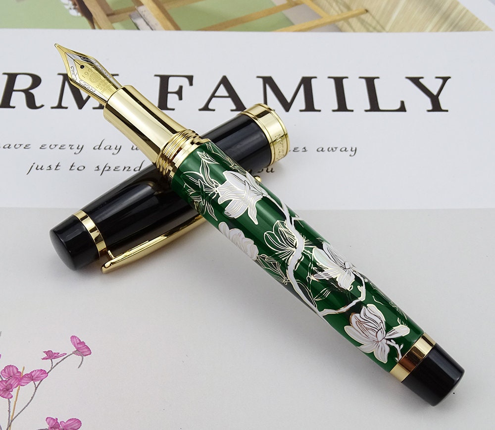 Office Products Hongdian 1851 Mustard Yellow Fountain Pen Extra Fine