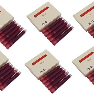 Jinhao Fountain Pen Ink Cartridges, International Standard Size, Set of 30 Refill Ink Cartridges, 2.6 mm Bore Diameter Red