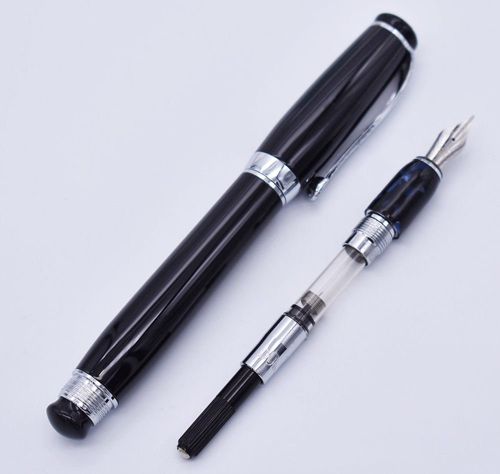 Germany Duke 558 Luxury Black Thick Body Fountain Pen High Quality