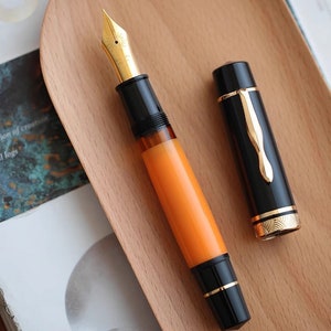 Majohn P139 Penna stilografica Penna in resina a pistone grande, penna per scrittura con pennino misura 6/8 EF/F/M immagine 4