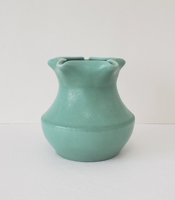 Camark Art Pottery Vase: Aqua Green Matte Glaze, 1920s