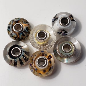 Trollbeads Lot of Six: Retired Wild Cat, Blue Desert, Lise Aagaard Sterling Silver