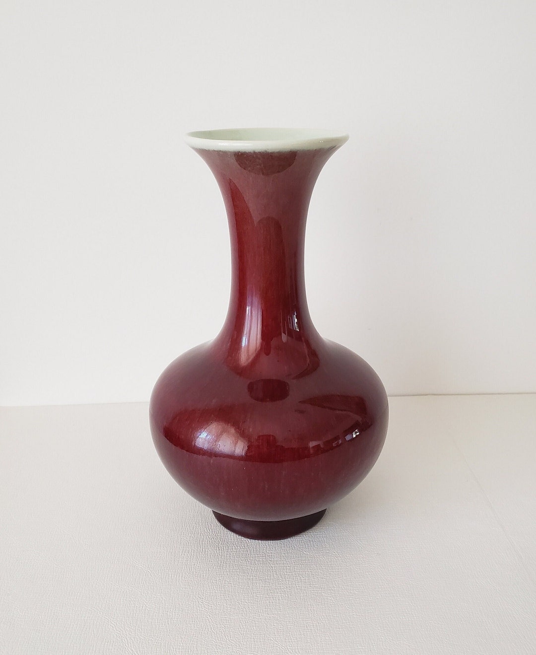 Catalina Pottery Vase Gladding Mcbean Ox Blood Aqua Glaze California ...