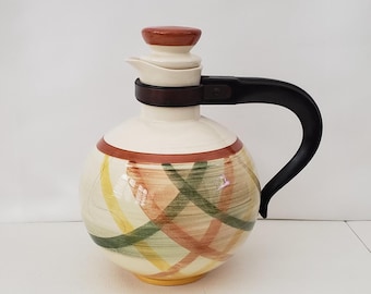 Vintage Vernonware Home Spun Coffee Server: Carafe with Lid, California Pottery, 1940s