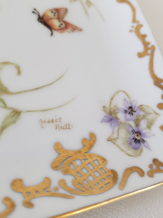 Antique Hand Painted Porcelain Vanity Trinket Jew… - image 9