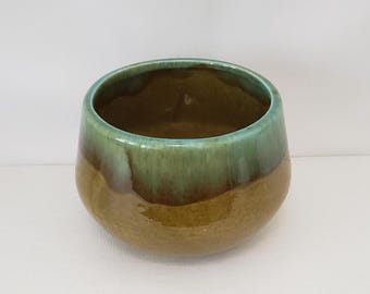 California Pottery Drip Glaze Planter Bowl Vintage 1950s