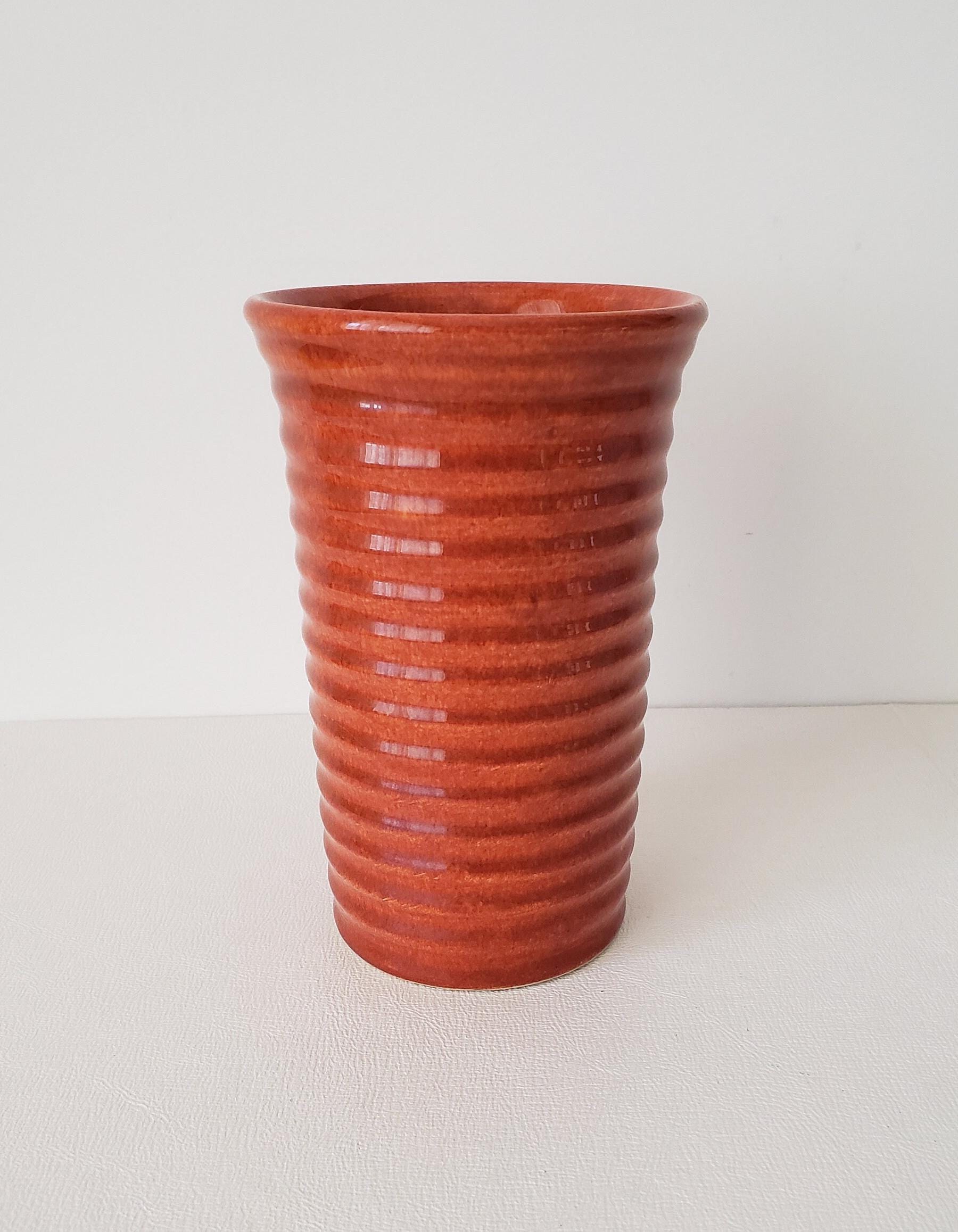 花瓶・フラワースタンド 30's Bauer Pottery Cal-Art Swirl U.S.A. Bauer Yellowware Yellow Swirl Pottery Planter California Usa Mid