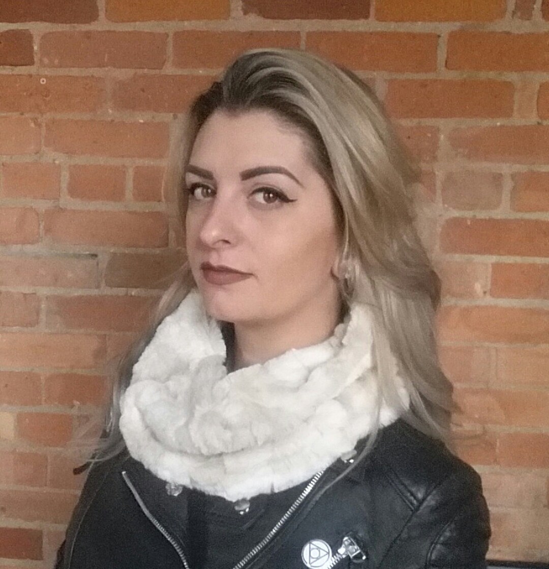 Faux Fur Scarf Infinity Scarf. Faux Rabbit Fur. Minky Fur. Rockabilly