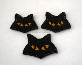 Machine embroidery design -In the hoop black cat halloween feltie (4x4) machine embroidery Instant digital download