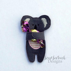 Machine embroidery design -ITH Koala Candy Hugger (4x4) Instant digital download