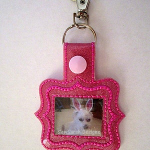 Machine embroidery design -In The Hoop Photo Frame Key Fob (4x4) Instant digital download