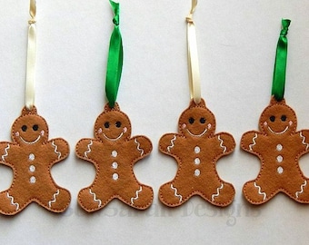 Machine embroidery design -ITH Gingerbread Man Christmas Ornament (4x4) Instant digital download