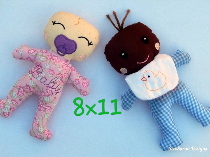 Machine Embroidery Design ITH Baby Doll for an 8x11 Hoop. Etsy