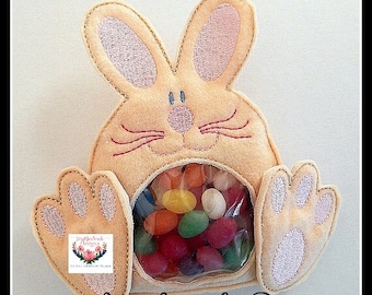 Konstrukcja haftu maszynowego -ITH Bunny Treat Holder Instant digital download