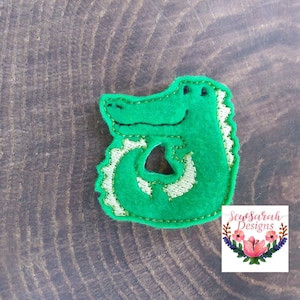 Machine embroidery design -In The Hoop Crocodile finger puppet (4x4) Instant digital download