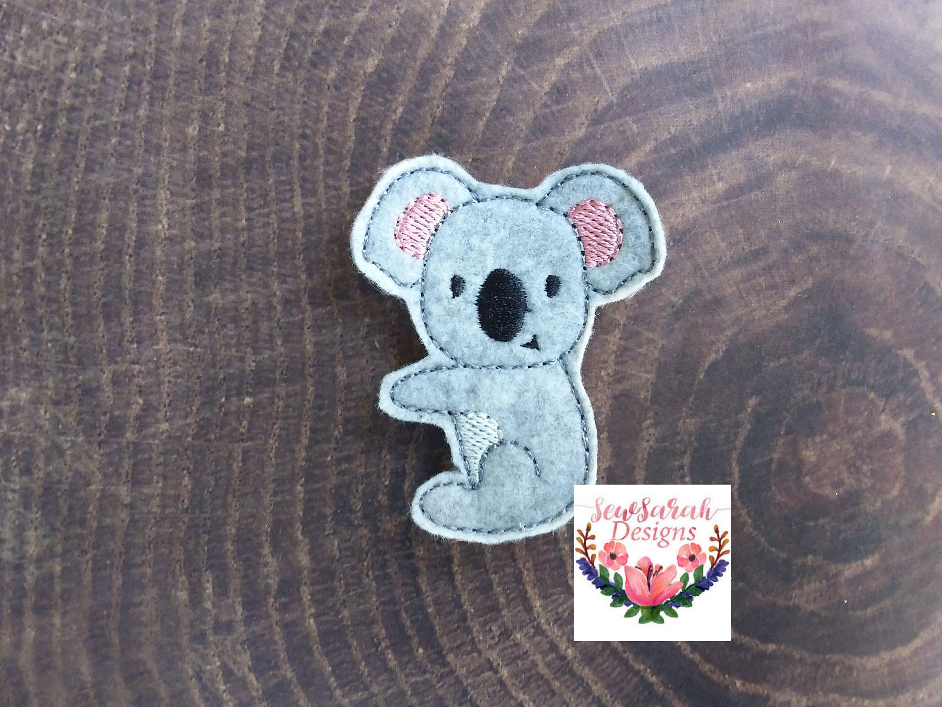 Machine embroidery design -In The Hoop koala finger puppet (4x4) Instant digital download