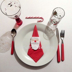 Machine embroidery design -ITH Santa Napkin Ring (5x7) Instant digital download