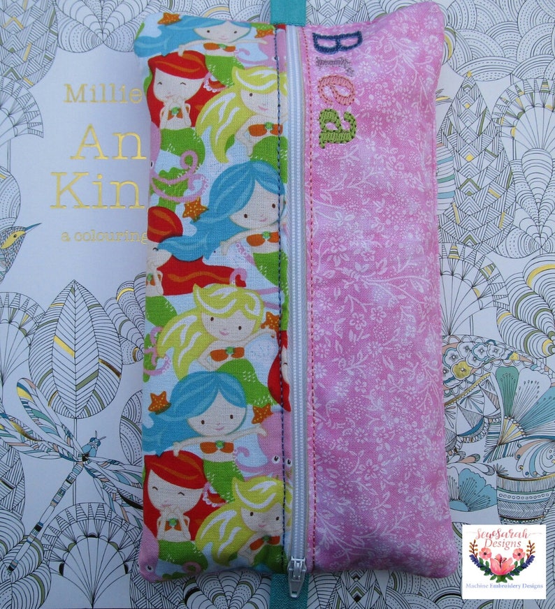 Machine Embroidery Design in the Hoop Pencil Case Bookmark Etsy