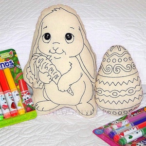 Machine embroidery design -ITH Colour Your Own Easter Bunny & Easter Egg set (5x7, 6x10,8x11) Instant digital download