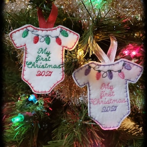 Machine embroidery design - My first Christmas decoration (4x4) machine embroidery instant digital download