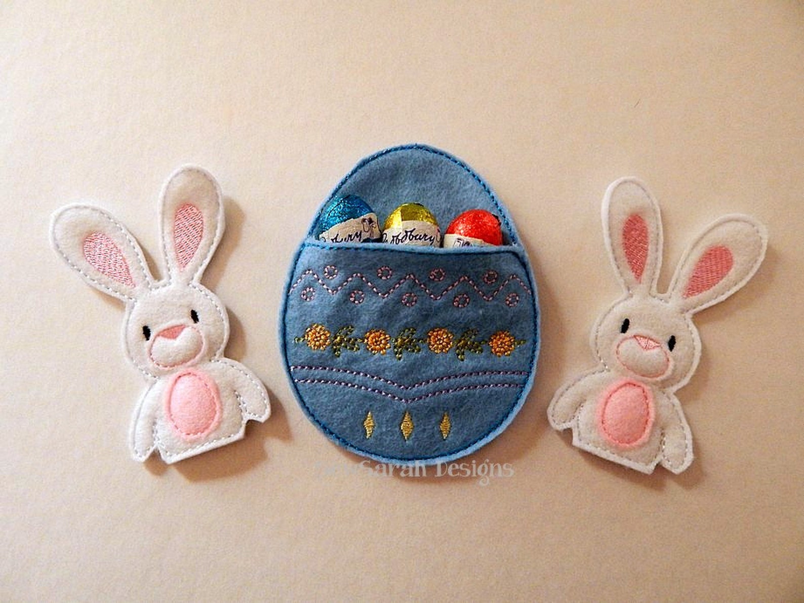 Machine Embroidery Design ITH Easter Bunny Finger Puppet & - Etsy
