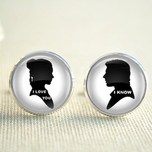Spinki do mankietów z napisem Romantyczny ślub, Spinki do mankietów z napisem Personalizowane, Spinki do mankietów z napisem Kocham Cię Wiem, Ślubne zdjęcie Akcesoria do spinek do krawata (XK093)