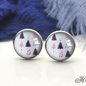 Pendientes del árbol de Navidad, joyería del árbol de Navidad se puede hacer como collar, llavero, anillo, reloj de bolsillo, clip de la corbata (ER766N9)