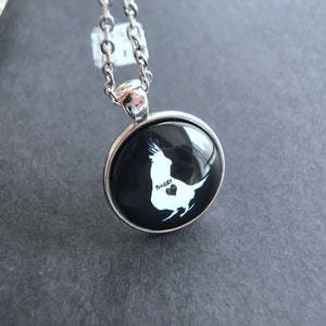 Custom Cockatiel Necklace, Personal Parrot Name Picture Pendant Necklace,Cute Bird Lover Gift,Pet Loss Memorial Gift,Cockatoo Jewelry (PR01)