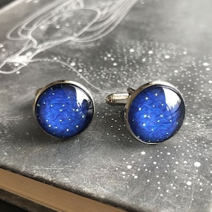 Starry Sky Cufflinks,Stars Cuff Links,Star Jewelry ,Wedding Cufflinks,Father Day Gift,Boyfriend Gift - xk986d9