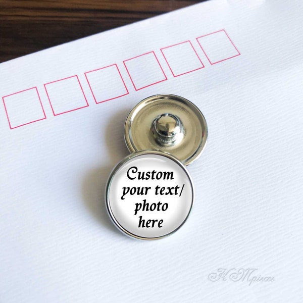 Custom Snap Button, 18mm/20mm Personalized Photo Ginger Snaps , Unique Image Text Interchangeable Snap Buttons Charms, Wedding Keepsake Gift