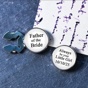 Custom Wedding Button Cover, Personalized Father/Brother of bride/Groom Detachable Cufflinks for Shirt/Dress, Wedding Gift for him-BC02