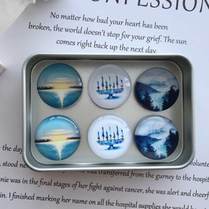 Hanukkah Glass Magnets,Set of 3/6 Image Glass Dome Fridge Magnets,Calendar Magnets,Wedding Birthday Christmas Gifts,W/ Tin Box (GM03)