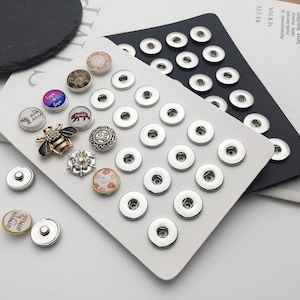 18mm/20mm Snap Button Storage Pad,Ginger Snap Button PU Leather Organizers Borad,Fit for 24pcs Snap Buttons,Snap Jewelry Displays Board