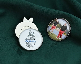Custom Photo Golf Ball Marker: Personalized Golfer Hat Clip